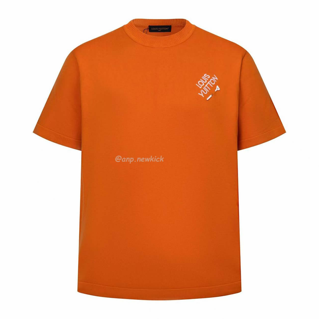 Louis Vuitton Pin Knit Short Sleeve Embroidered Logo Orange T Shirt (1) - www.newkick.org